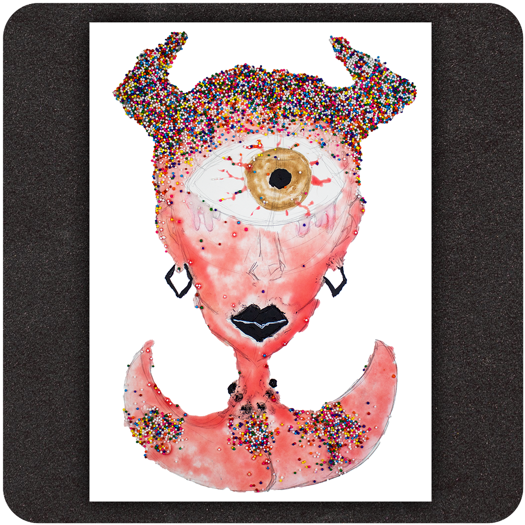 The Casual Covert Ice Cream Bitch 5x7 Print. Shows a demon figure made with ice cream materials.