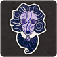 The Casual Covert Spiraling Vinyl sticker. A woman bust made of purple spirals.